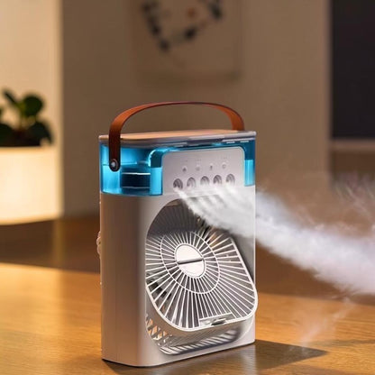 Climatiseur Portable 3-en-1 – Ventilateur, Humidificateur & Veilleuse LED | Refroidissement Rapide
