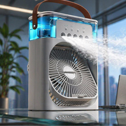 Climatiseur Portable 3-en-1 – Ventilateur, Humidificateur & Veilleuse LED | Refroidissement Rapide